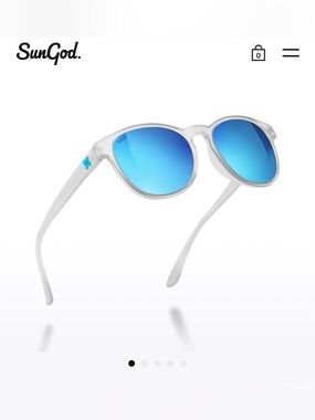EUC Sungod Sierras 8KO Polarized Mirrored Sunglasses – Frosted Clear/Silver Blue